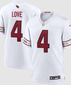 Arizona Cardinals Nike Game Road White Jersey - Jeremiyah Love