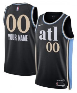 Atlanta Hawks Nike Unisex Custom Swingman Jersey - Black - Hardwood Classics