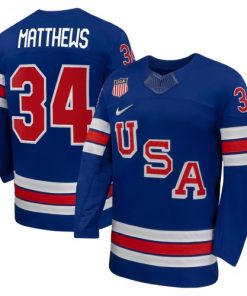 Auston Matthews USA Hockey Olympic Nike 2026 Royal Home Replica Jersey