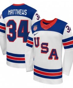 Auston Matthews USA Hockey Olympic Nike 2026 White Away Replica Jersey