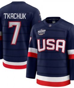 Brady Tkachuk USA 2025 Navy 4 Nations Face-Off Jersey