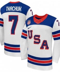 Brady Tkachuk USA Hockey Olympic Nike 2026 White Away Replica Jersey