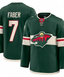 Brock Faber Men's Minnesota Wild Green Home Premium Jersey