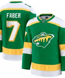 Brock Faber Minnesota Wild Alternate Premium Jersey - Green