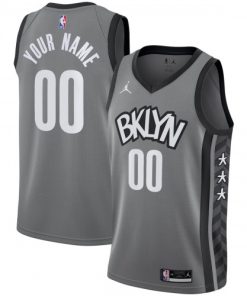 Brooklyn Nets Jordan Brand Swingman Custom Jersey - Statement Edition - Gray