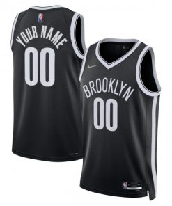 Brooklyn Nets Nike Diamond Swingman Custom Jersey  - Black