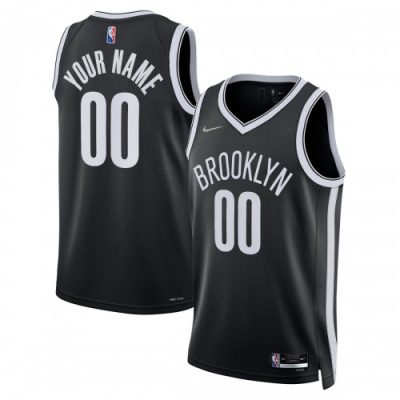 Brooklyn Nets Nike Diamond Swingman Custom Jersey - Black