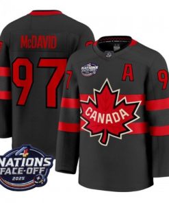 Canada Connor McDavid 2025 Black Hockey Team 4 Nations Face-Off Jersey