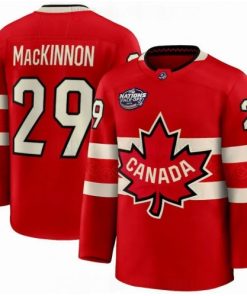 Canada Nathan MacKinnon 2025 Red Hockey Team 4 Nations Face-Off Jersey