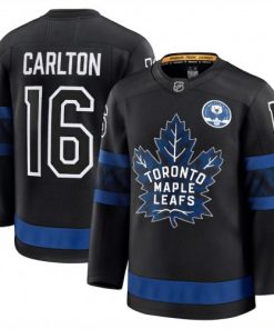 Carlton the Bear Men's Toronto Maple Leafs Black Alternate Premium Jersey