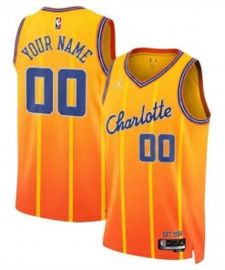 Charlotte Hornets Jordan Brand Orange 2025/26 Hardwood Classics Swingman Custom Jersey