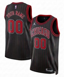 Chicago Bulls Jordan Brand Unisex Black Swingman Custom Jersey - Statement Edition