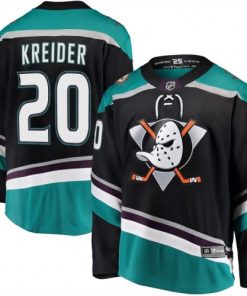 Chris Kreider Men's Anaheim Ducks Black Alternate Breakaway Jersey