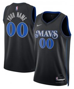 Dallas Mavericks Nike Unisex Custom Swingman Jersey - Black - Hardwood Classics