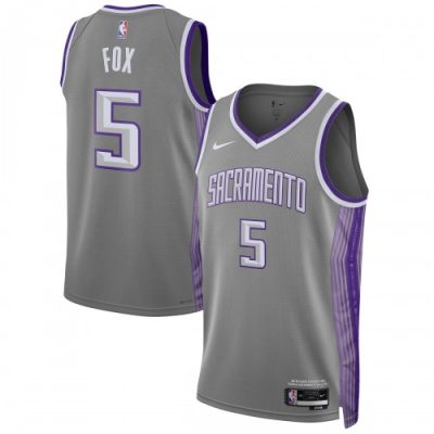 De'Aaron Fox Sacramento Kings Nike Unisex Swingman Jersey - Hardwood Classics - Anthracite