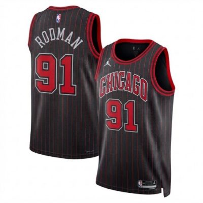 Dennis Rodman Chicago Bulls Jordan Brand Unisex Black Swingman Jersey Statement Edition