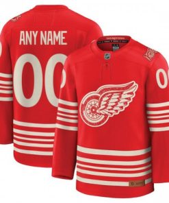 Detroit Red Wings Centennial Custom Premium Jersey - Red