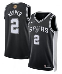 Dylan Harper San Antonio Spurs Nike Black Unisex 2026 NBA Finals Patch Swingman Player Jersey