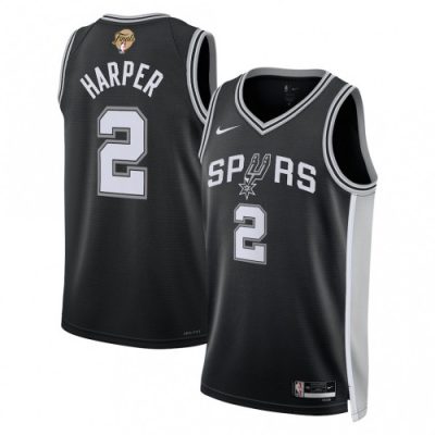 Dylan Harper San Antonio Spurs Nike Black Unisex 2026 NBA Finals Patch Swingman Player Jersey
