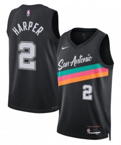 Dylan Harper San Antonio Spurs Nike Unisex 2025/26 Swingman Jersey - Black - Hardwood Classics