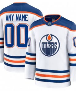 Edmonton Oilers Away White Premium Custom Jersey
