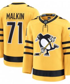 Evgeni Malkin Men's Pittsburgh Penguins Gold Alternate Premium Jersey