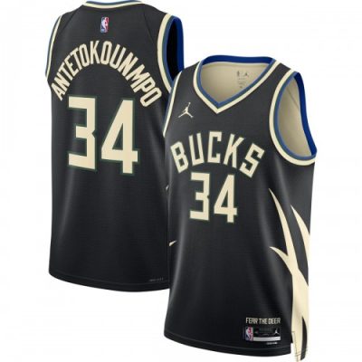 Giannis Antetokounmpo Milwaukee Bucks Jordan Brand Statement Edition Swingman Jersey - Black