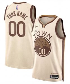 Golden State Warriors Nike 2025/26 Tan Swingman Custom Jersey - Hardwood Classics