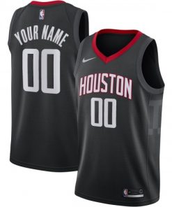 Houston Rockets Nike Swingman Custom Jersey Black - Statement Edition