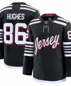 Jack Hughes New Jersey Devils Alternate Premium Jersey - Black