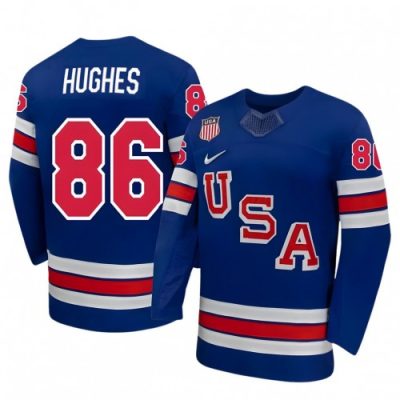 Jack Hughes USA Hockey Olympic Nike 2026 Royal Home Replica Jersey
