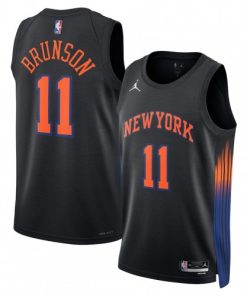 Jalen Brunson New York Knicks Jordan Brand Unisex Black Jersey - Statement Edition