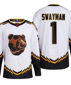 Jeremy Swayman Boston Bruins White Reverse Retro Premium Jersey
