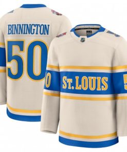 Jordan Binnington St. Louis Blues 2025 NHL Winter Classic Premium Player Jersey - Cream