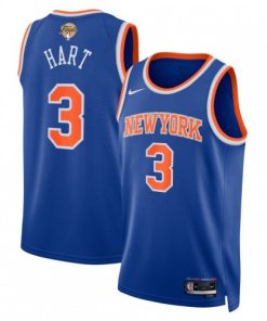 Josh Hart Towns New York Knicks Nike Blue 2026 NBA Finals Patch Swingman Jersey