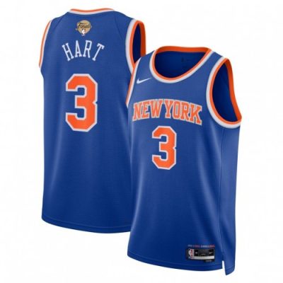 Josh Hart Towns New York Knicks Nike Blue 2026 NBA Finals Patch Swingman Jersey