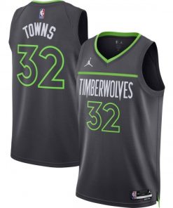 Karl-Anthony Towns Minnesota Timberwolves Jordan Brand Statement Edition Swingman Black Jersey