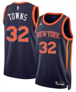 Karl-Anthony Towns New York Knicks Jordan Brand Swingman Jersey - Statement Edition - Navy