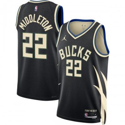 Khris Middleton Milwaukee Bucks Jordan Brand Statement Edition Swingman Jersey - Black