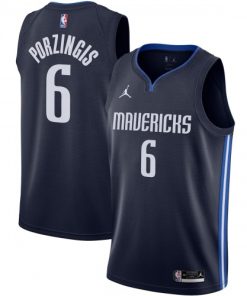 Kristaps Porzingis Dallas Mavericks Jordan Brand Swingman Jersey - Statement Edition - Navy