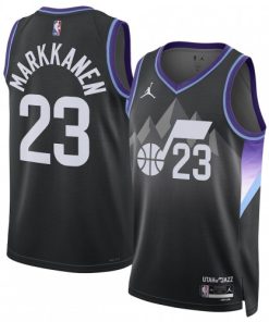 Lauri Markkanen Utah Jazz Jordan Brand Unisex Black Swingman Jersey - Statement Edition