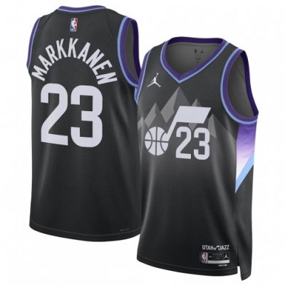 Lauri Markkanen Utah Jazz Jordan Brand Unisex Black Swingman Jersey - Statement Edition