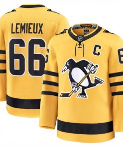Mario Lemieux Men's Pittsburgh Penguins Gold Alternate Premium Jersey