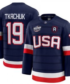 Matthew Tkachuk USA 2025 Navy 4 Nations Face-Off Jersey