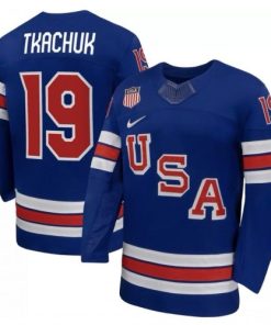 Matthew Tkachuk USA Hockey Olympic Nike 2026 Royal Home Replica Jersey