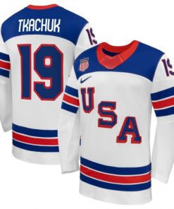 Matthew Tkachuk USA Hockey Olympic Nike 2026 White Away Replica Jersey
