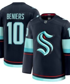 Matty Beniers Seattle Kraken Home Premium Jersey - Deep Sea Blue