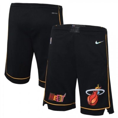 Men Miami Heat Nike Black Courtside Swingman NBA Shorts - Hardwood Classics