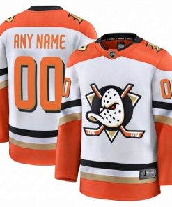 Men's Anaheim Ducks White Away Premium Custom Jersey