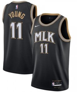 Men's Atlanta Hawks Trae Young Nike Black Swingman Jersey - Hardwood Classics